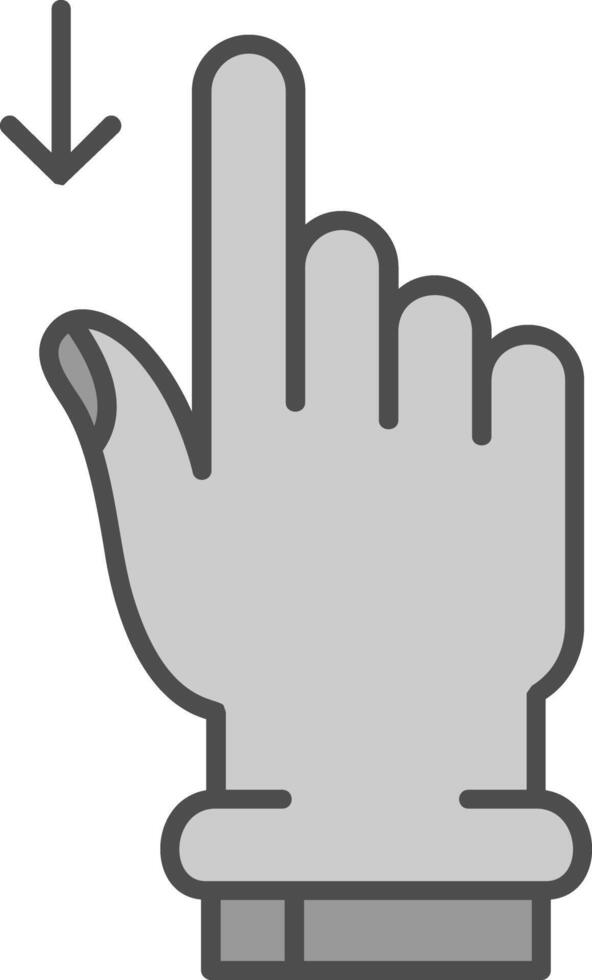 Swipe Down Line Filled Greyscale Icon vector