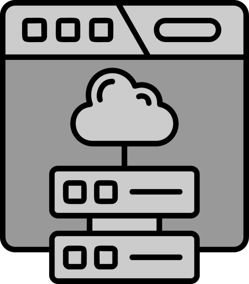 Cloud storage Line Filled Greyscale Icon vector