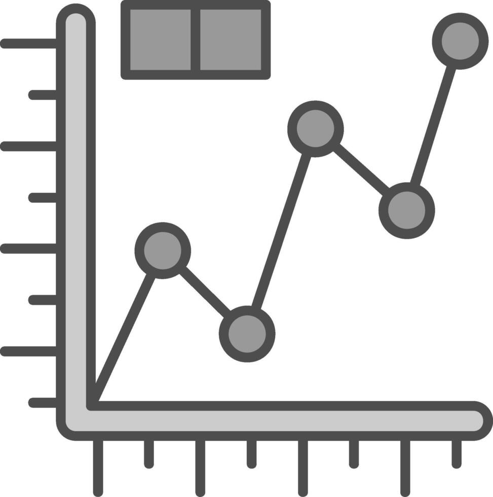 Line graph Line Filled Greyscale Icon vector