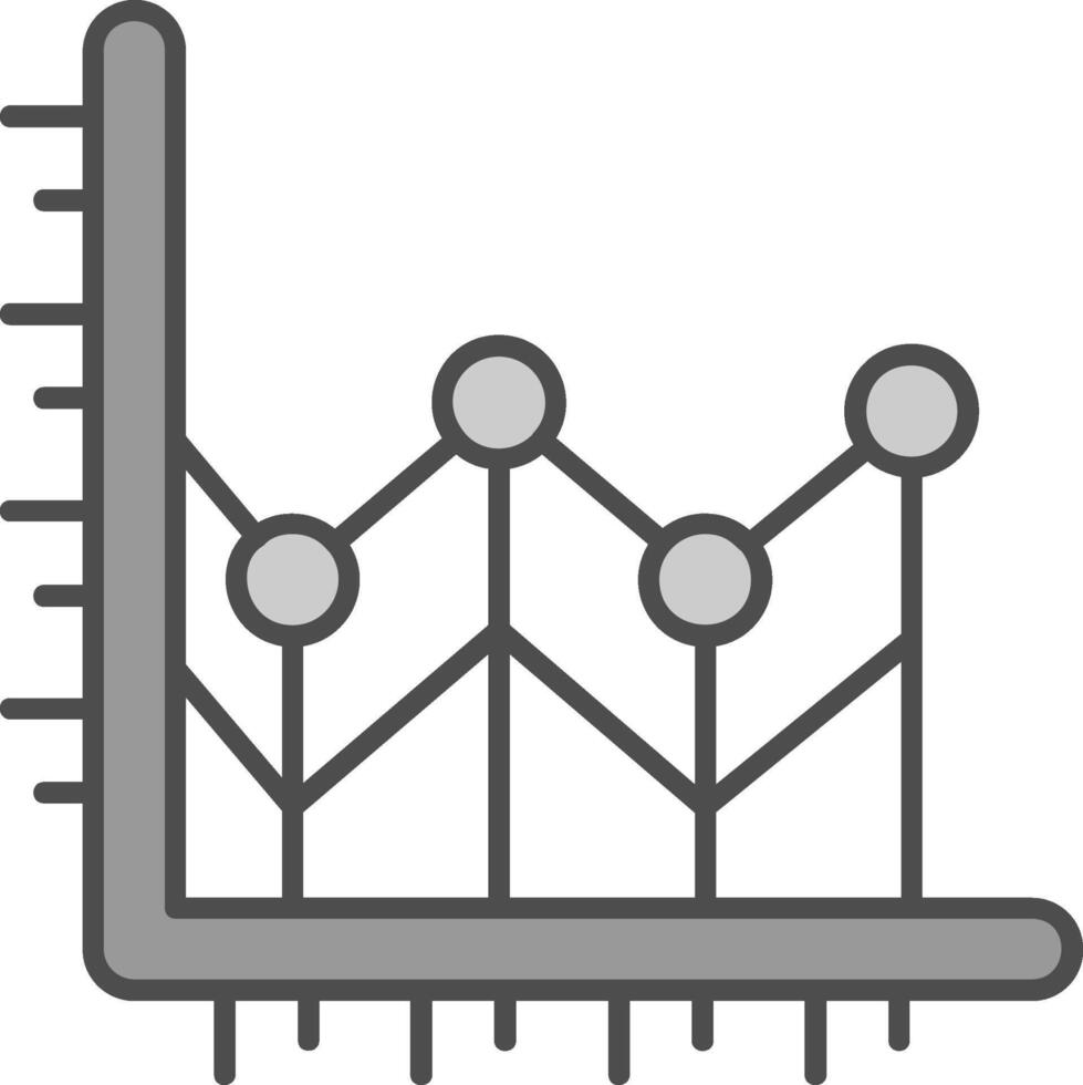 Line chart Line Filled Greyscale Icon vector