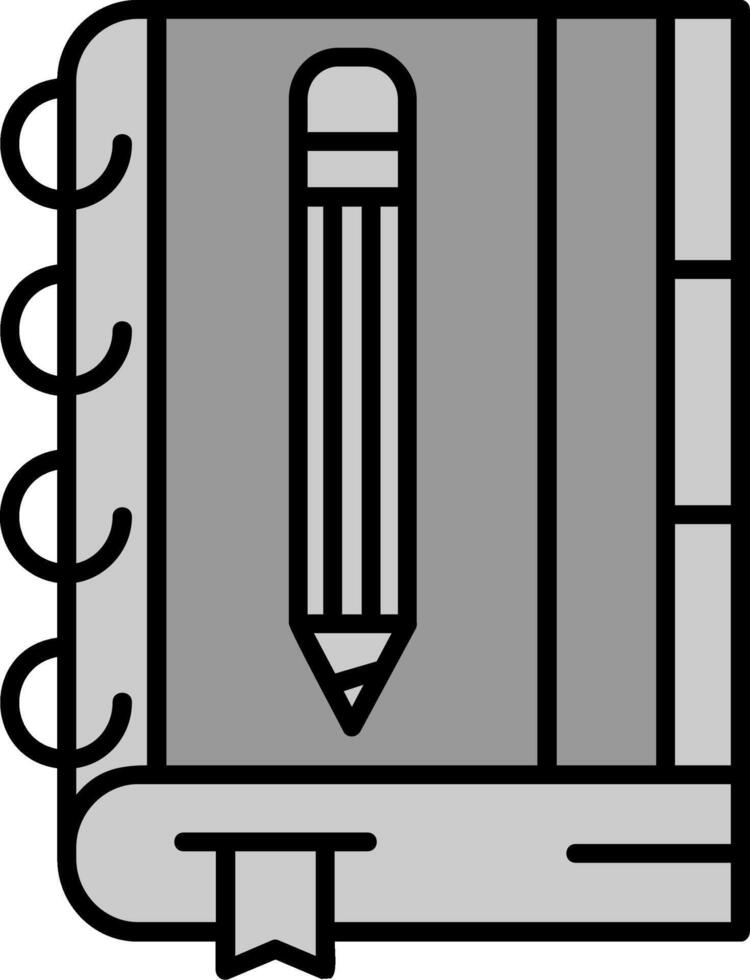 Sketch book Line Filled Greyscale Icon vector