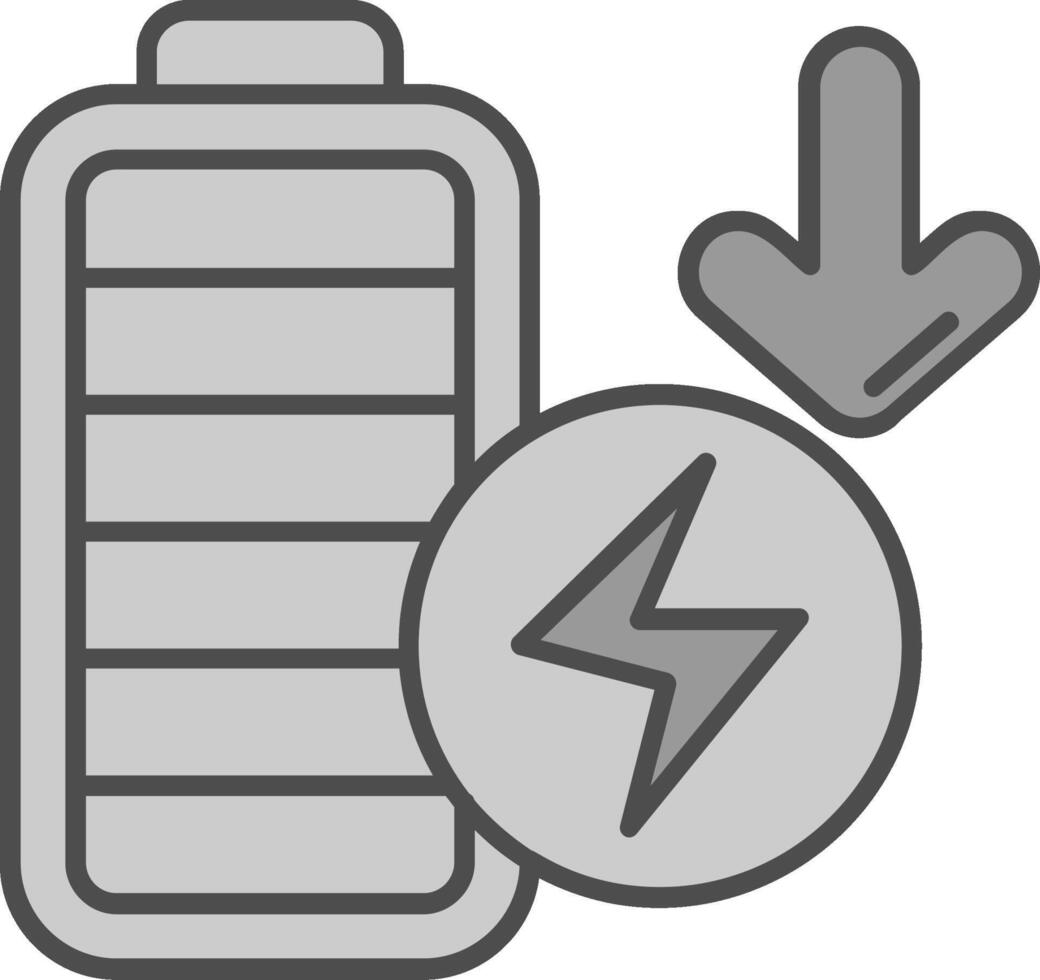 Low battery Line Filled Greyscale Icon vector