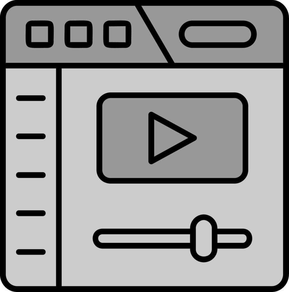Video player Line Filled Greyscale Icon vector