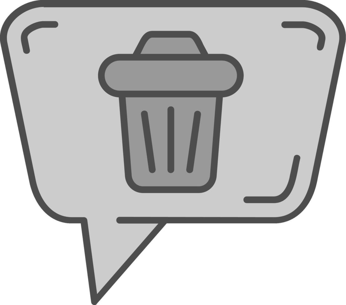 Delete message Line Filled Greyscale Icon vector