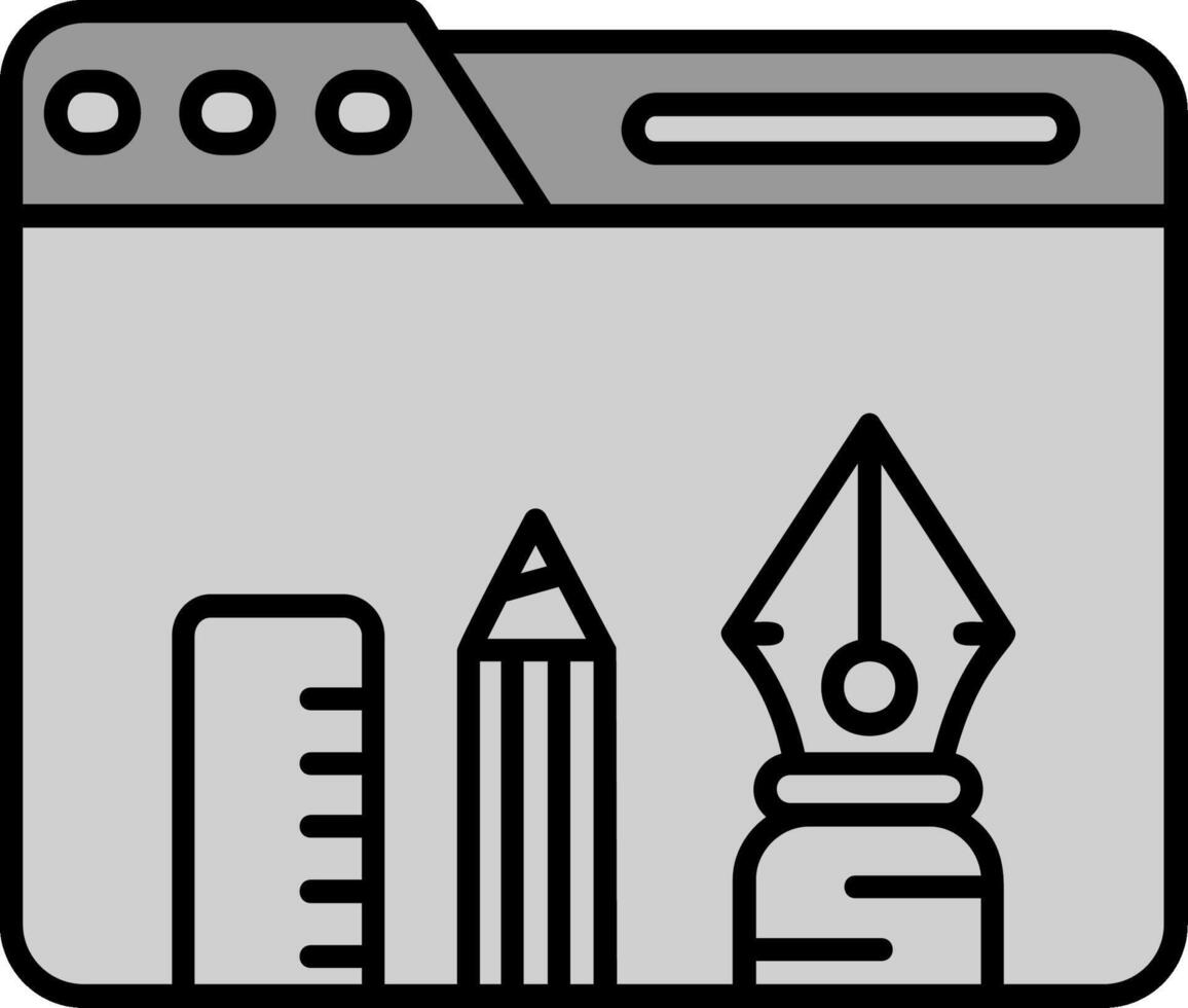 Graphic tool Line Filled Greyscale Icon vector