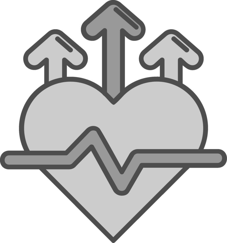 Heart rate Line Filled Greyscale Icon vector