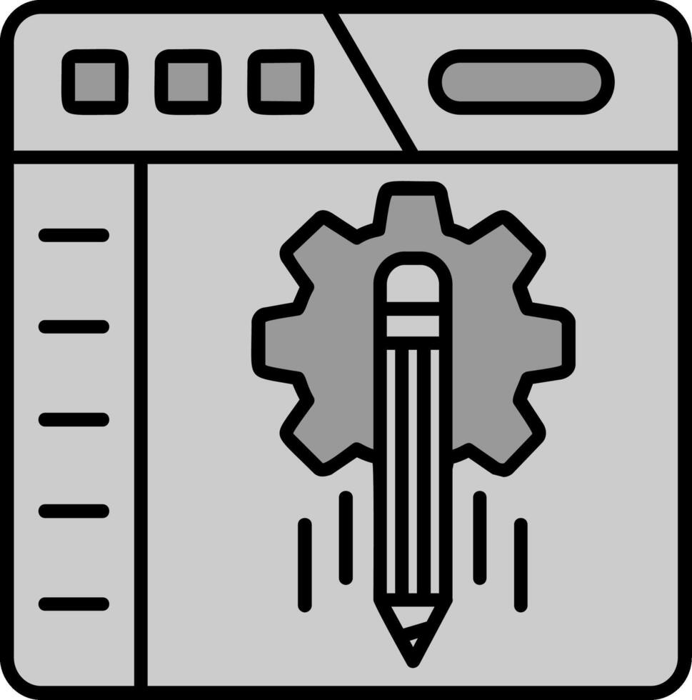 Content management Line Filled Greyscale Icon vector