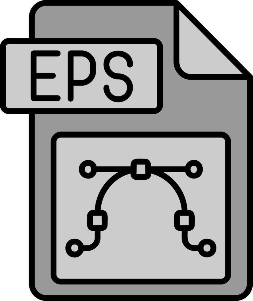 Eps file format Line Filled Greyscale Icon vector