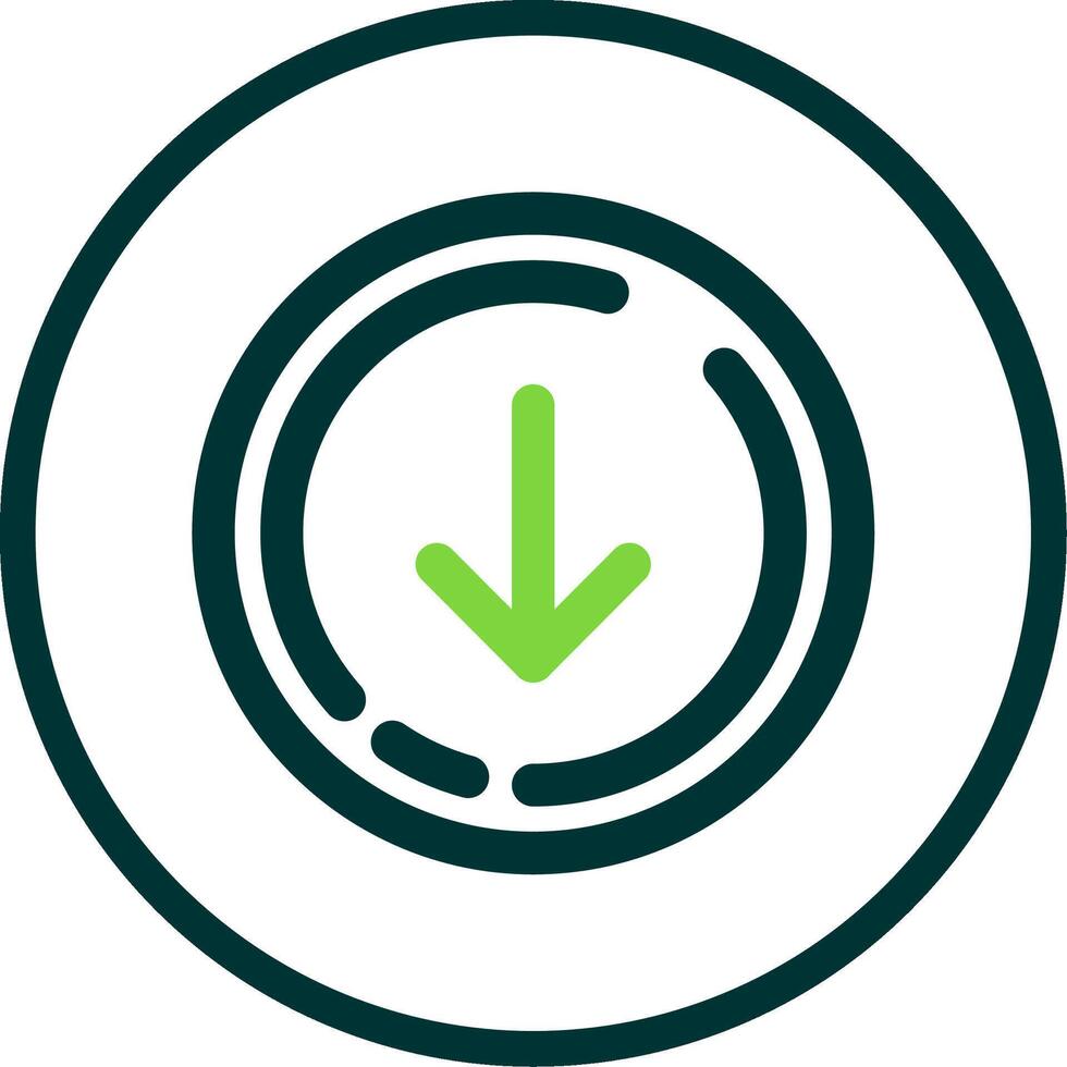 Down arrow Line Circle Icon vector