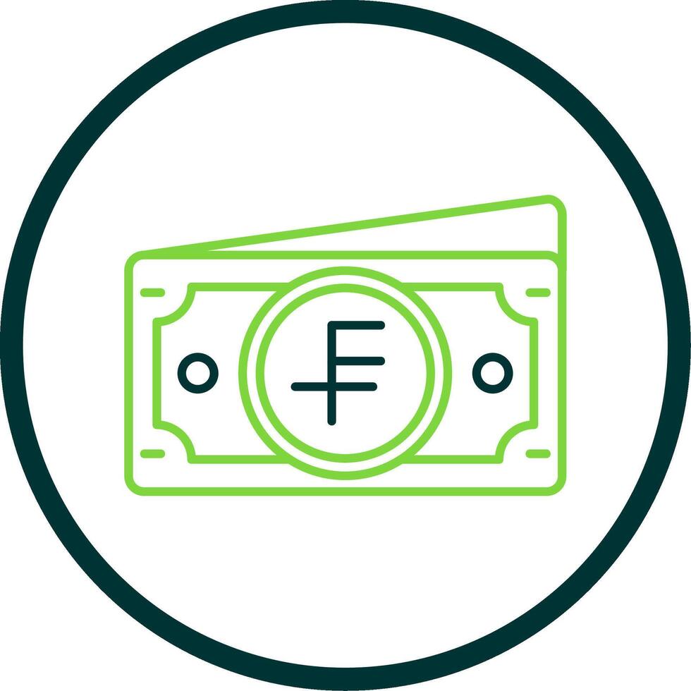 Swiss franc Line Circle Icon vector
