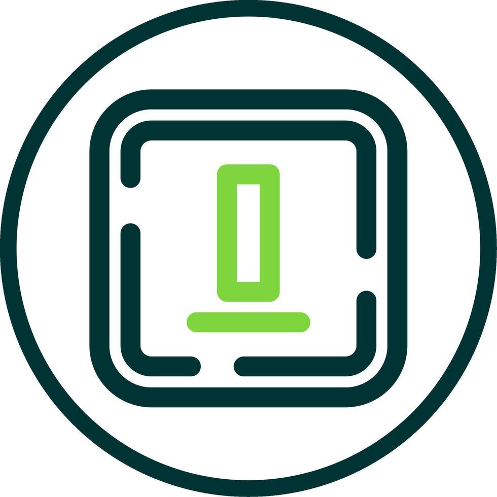 Bottom alignment Line Circle Icon vector