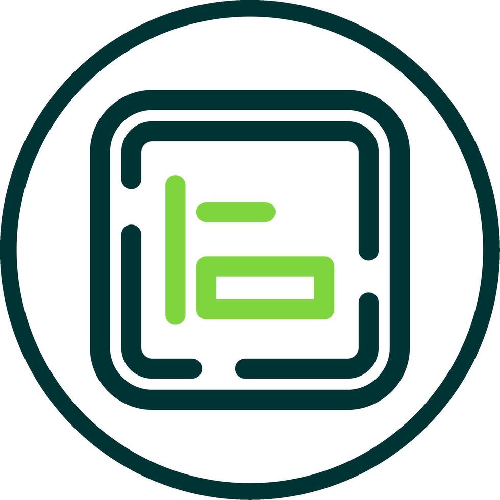 Left alignment Line Circle Icon vector