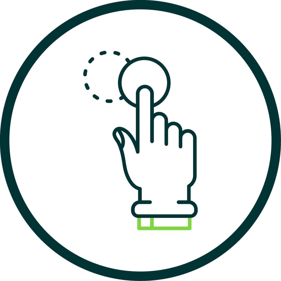 Tap and Move Line Circle Icon vector