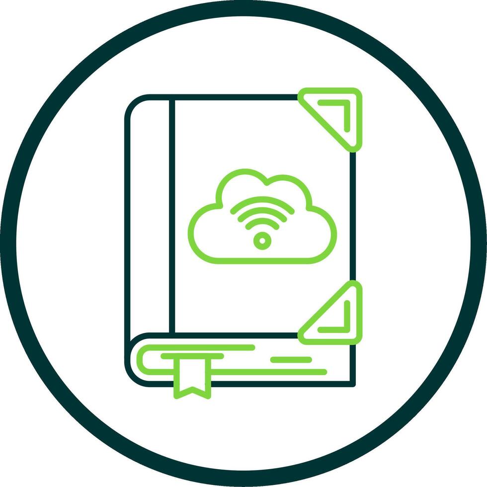 Cloud library Line Circle Icon vector