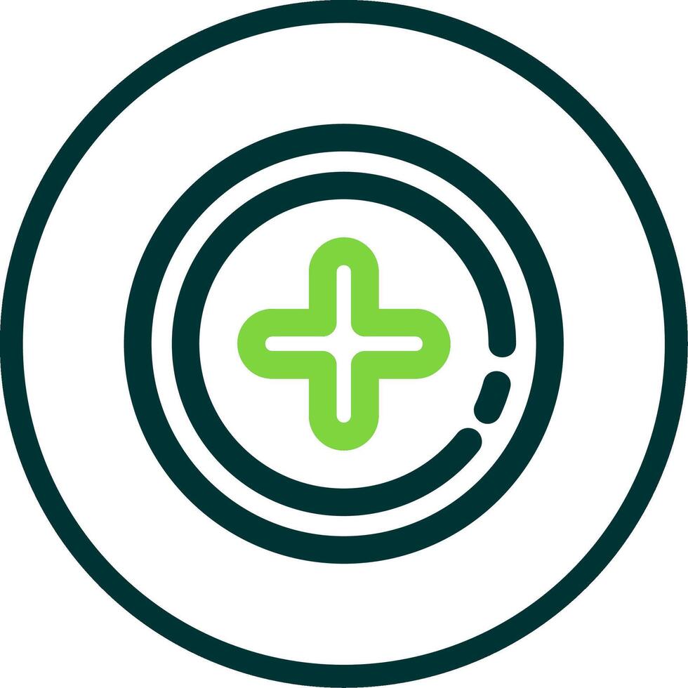 Add 2 Line Circle Icon vector
