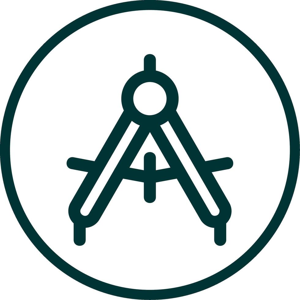 Drawing compass Line Circle Icon vector