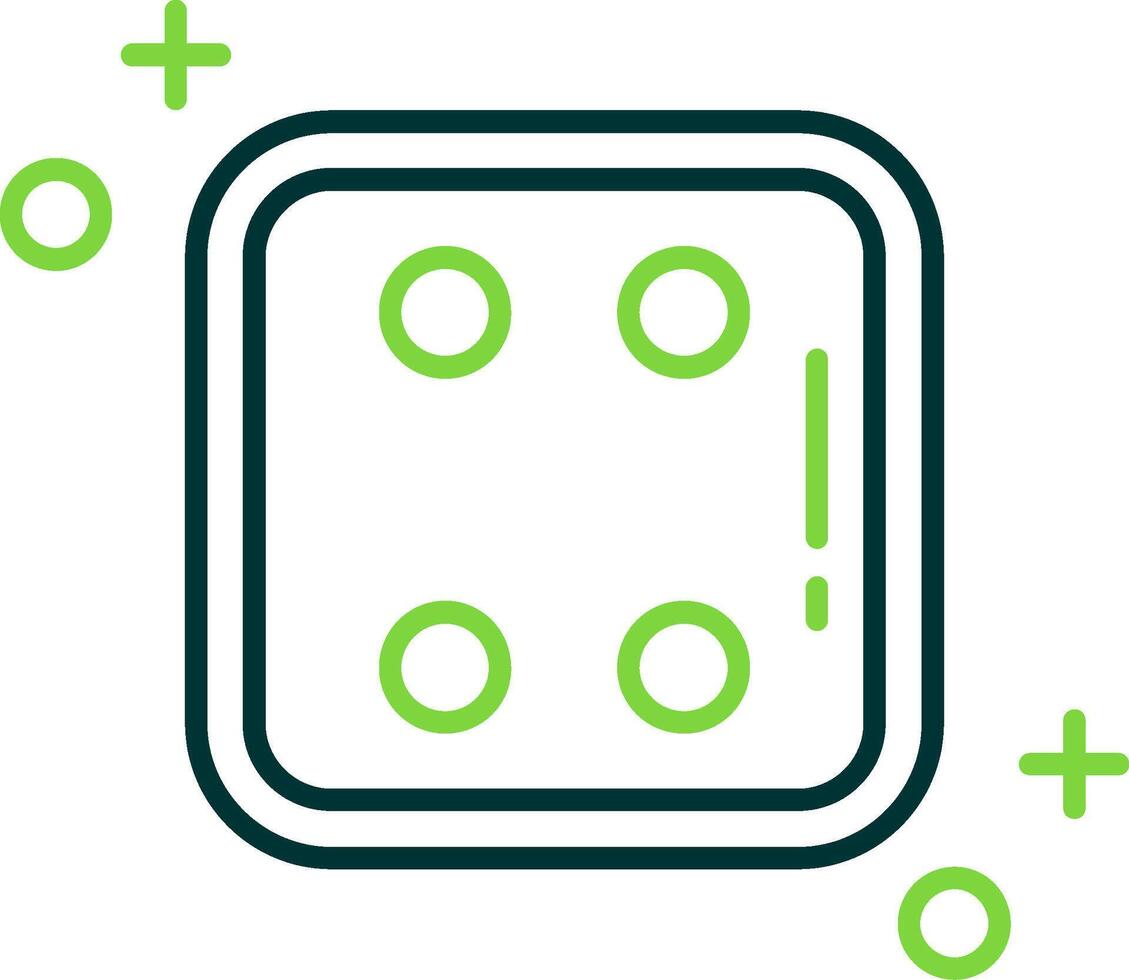 Dice four Line Circle Icon vector