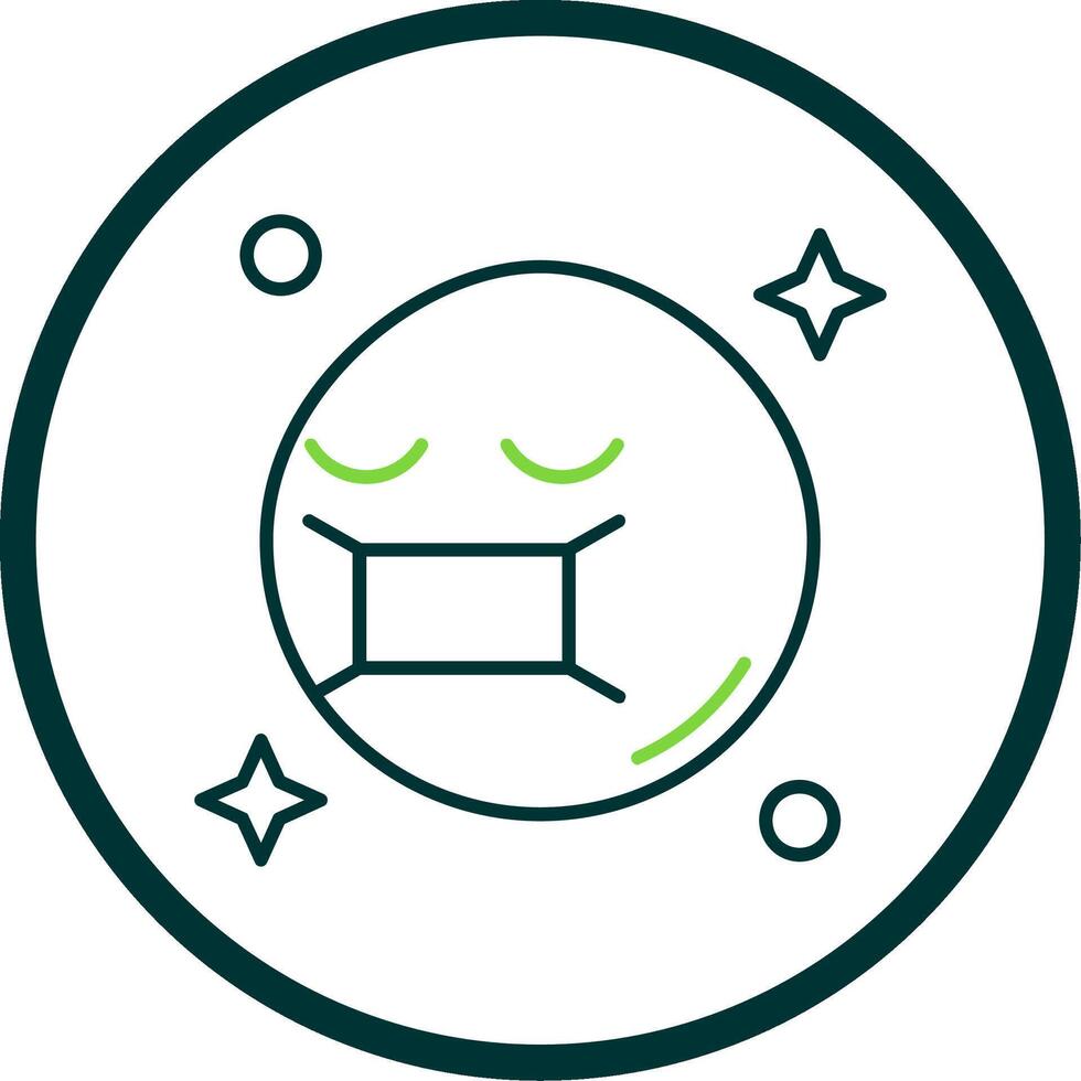 Face mask Line Circle Icon vector