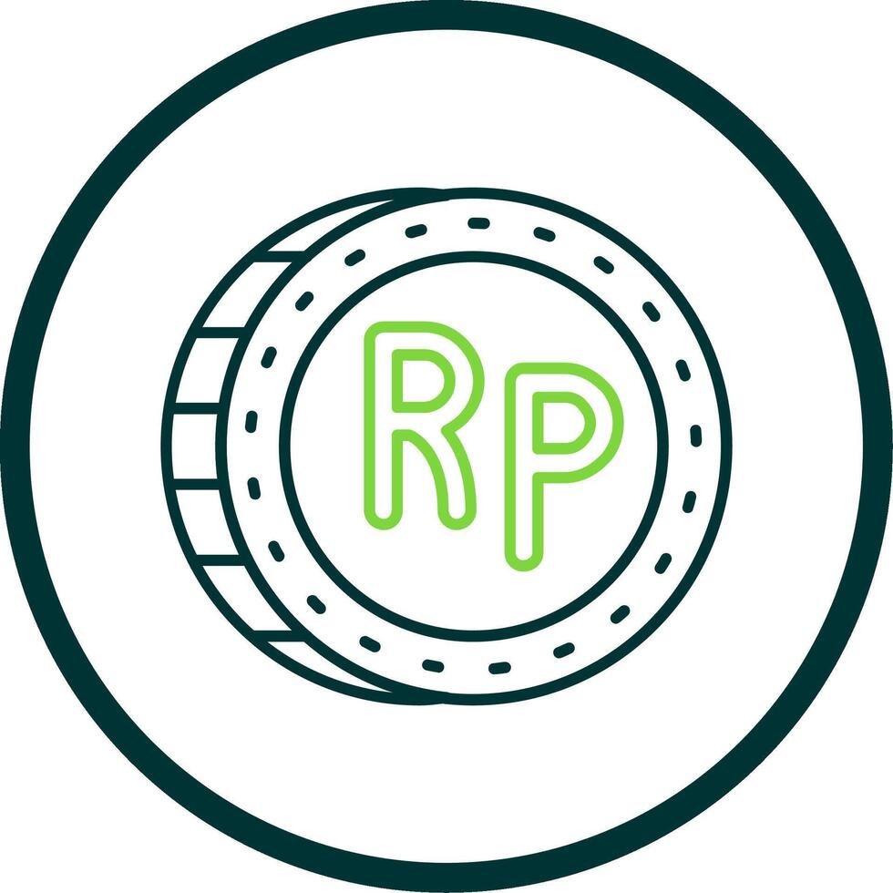 Indonesian rupiah Line Circle Icon vector