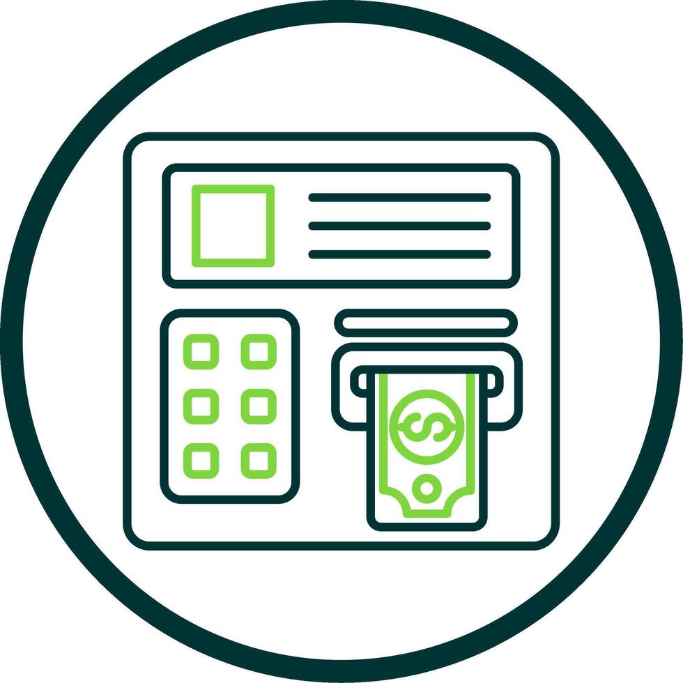 Atm machine Line Circle Icon vector