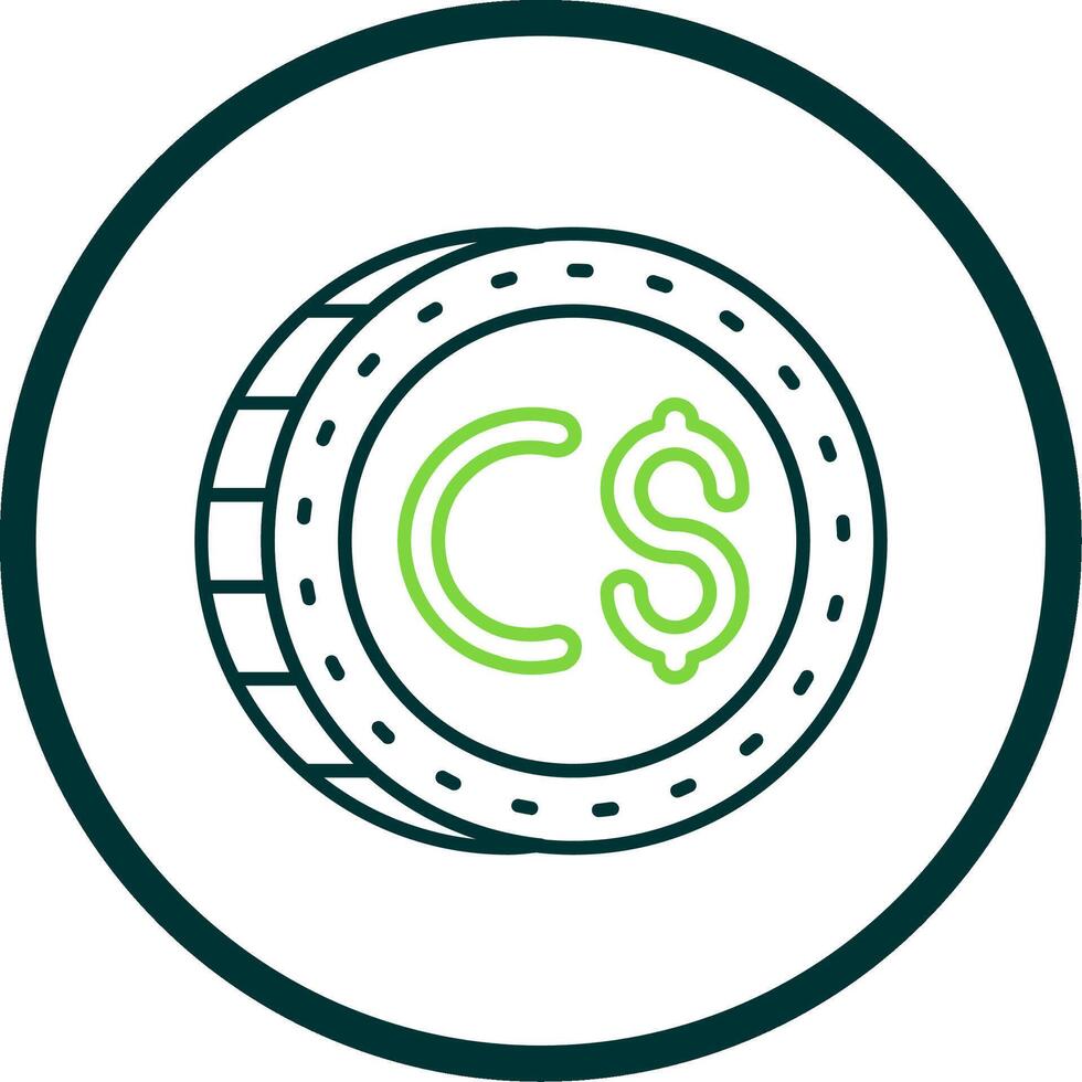 Canadian dollar Line Circle Icon vector