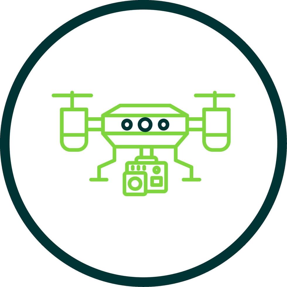 Camera drone Line Circle Icon vector