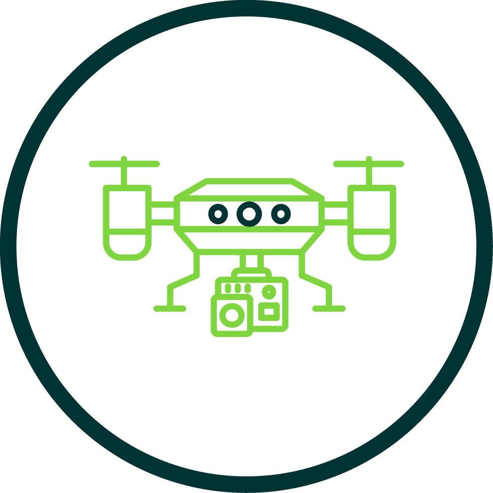 Camera drone Line Circle Icon vector