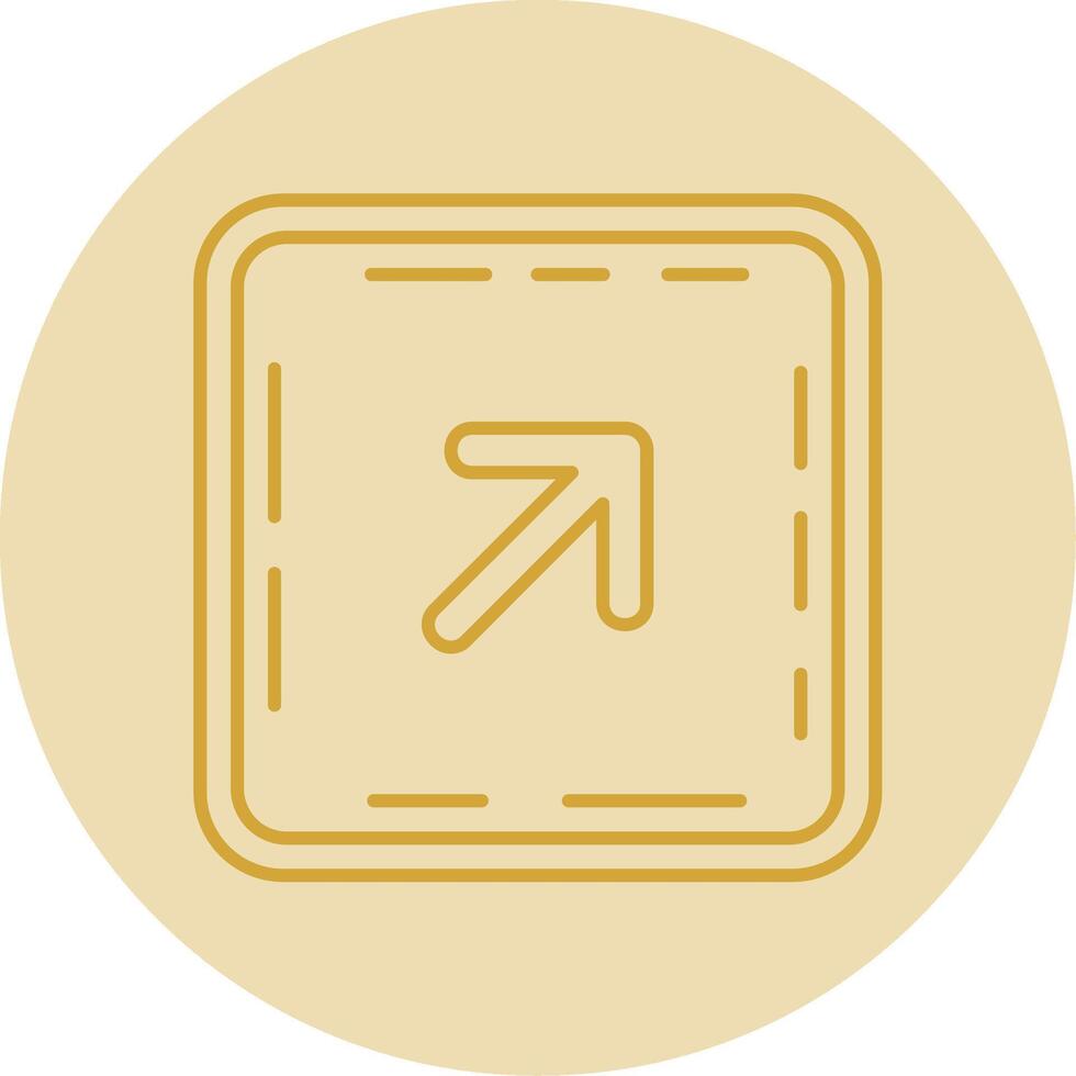 Up right arrow Line Yellow Circle Icon vector
