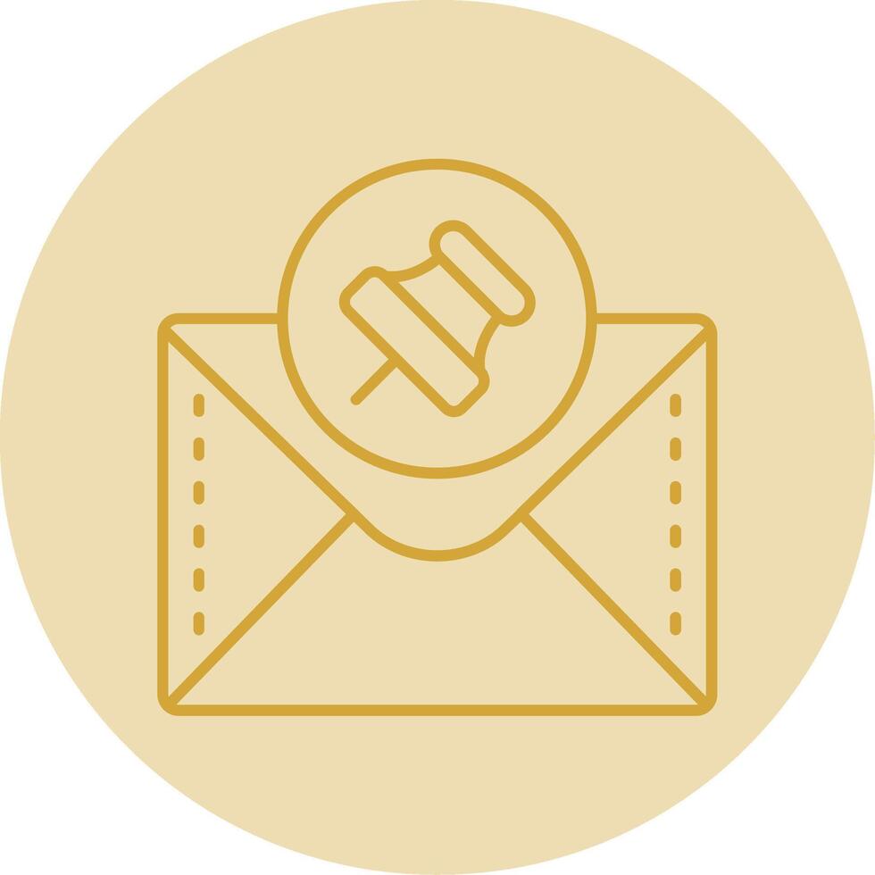 Paper pin Line Yellow Circle Icon vector
