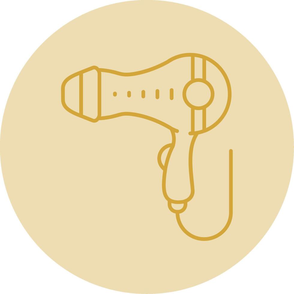 Hair dryer Line Yellow Circle Icon vector