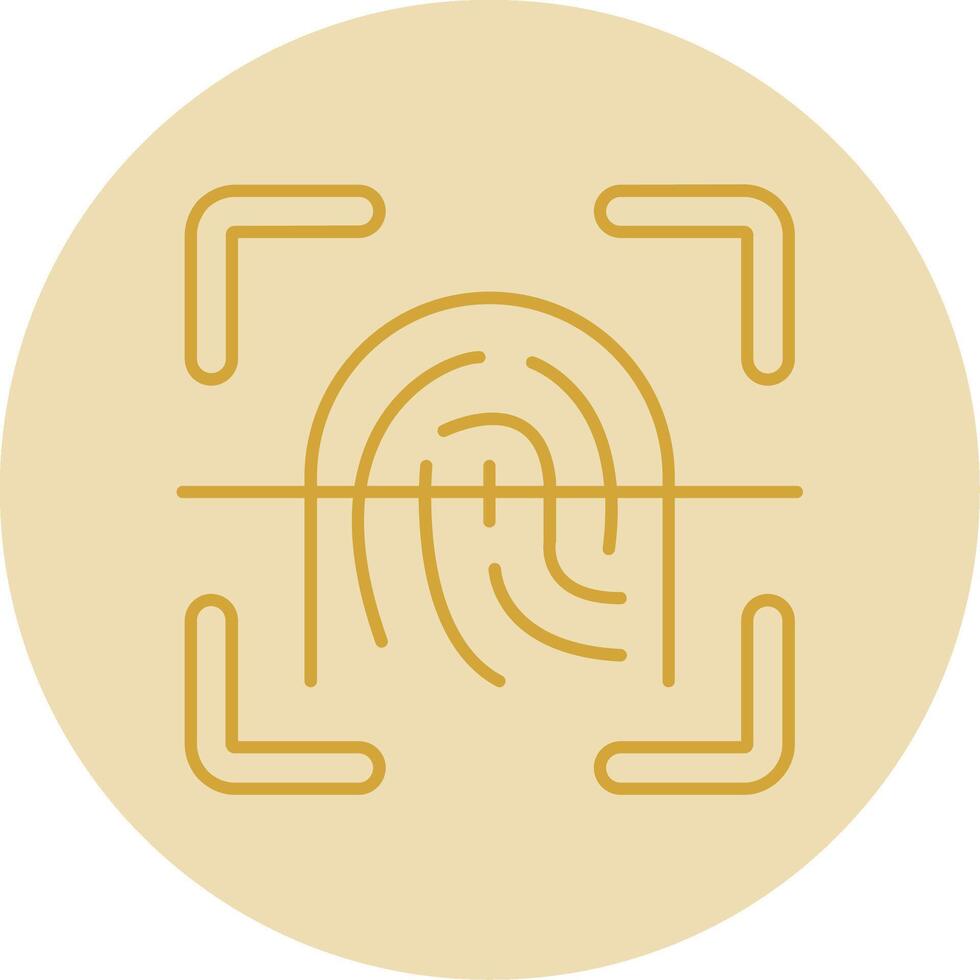 Finger print Line Yellow Circle Icon vector