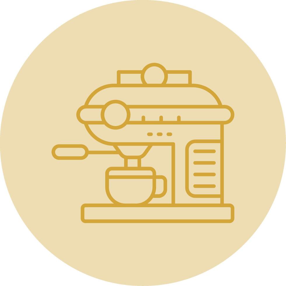 café máquina línea amarillo circulo icono vector