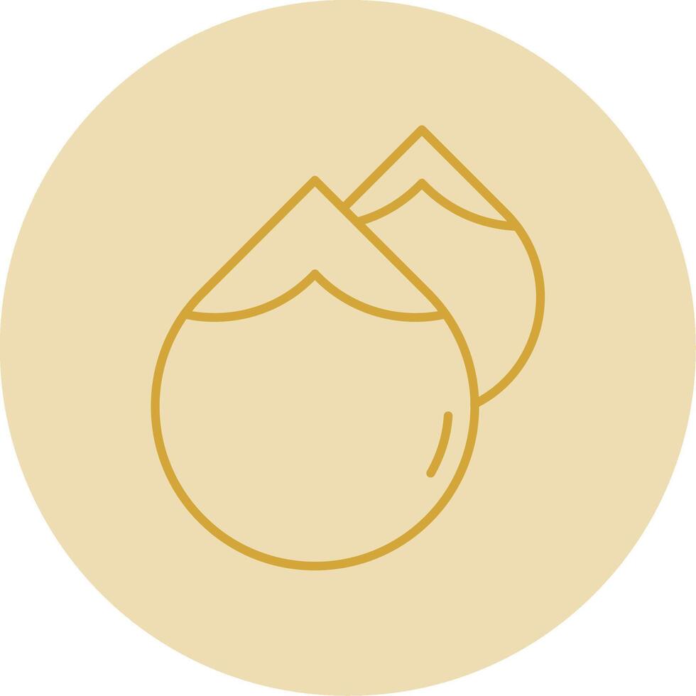 Water drops Line Yellow Circle Icon vector
