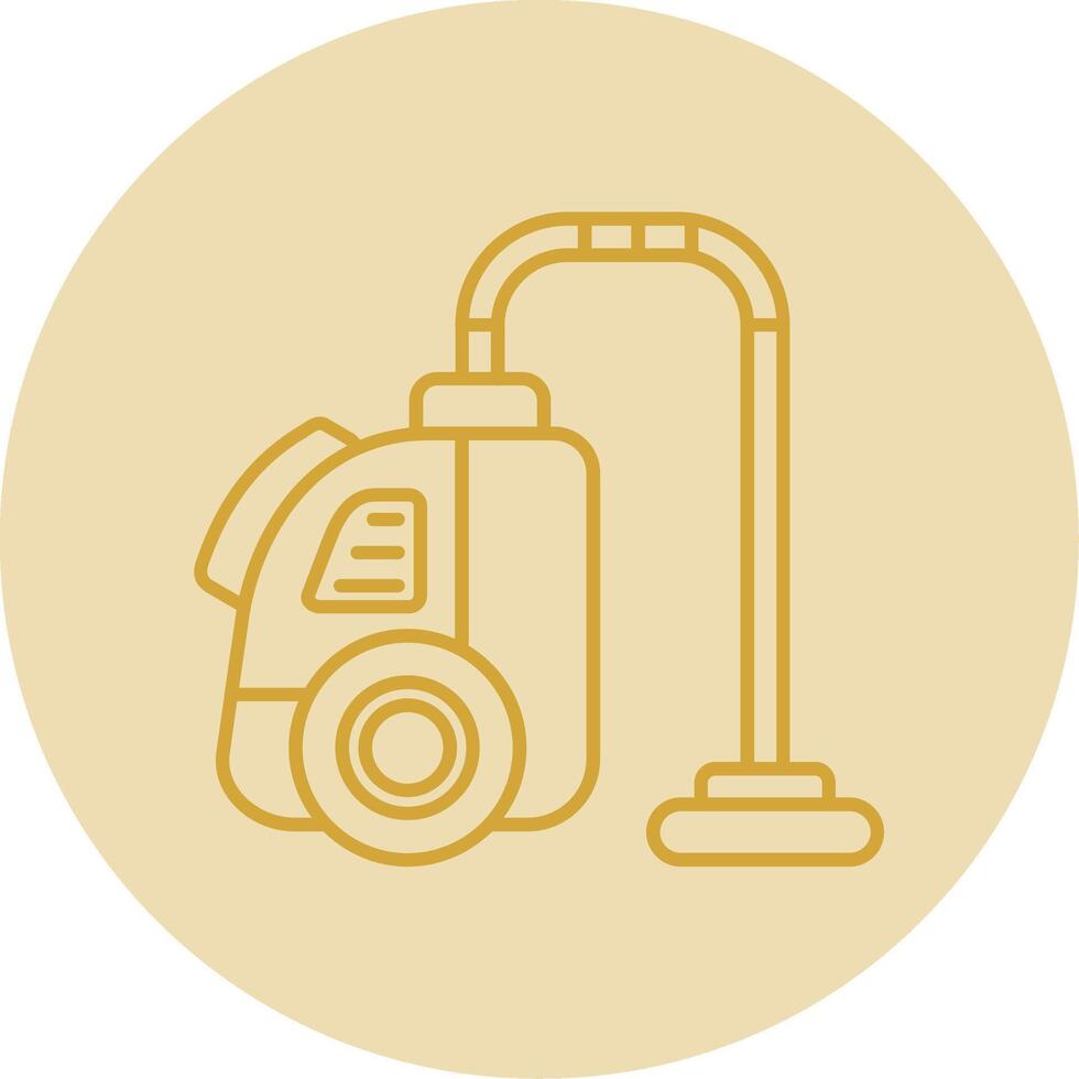 Vacuum cleaner Line Yellow Circle Icon vector