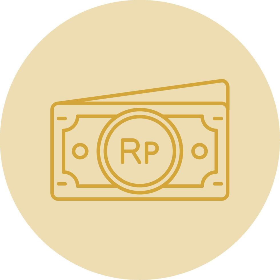 Indonesian rupiah Line Yellow Circle Icon vector