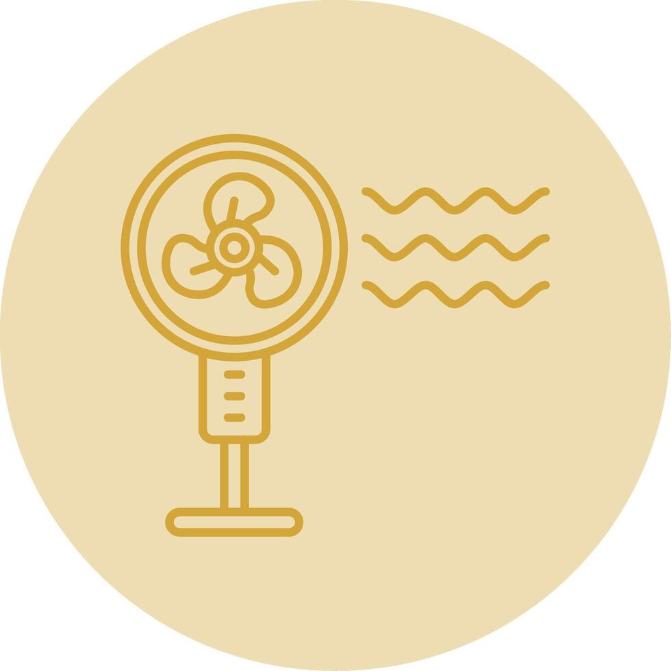 Pedestal fan Line Yellow Circle Icon vector