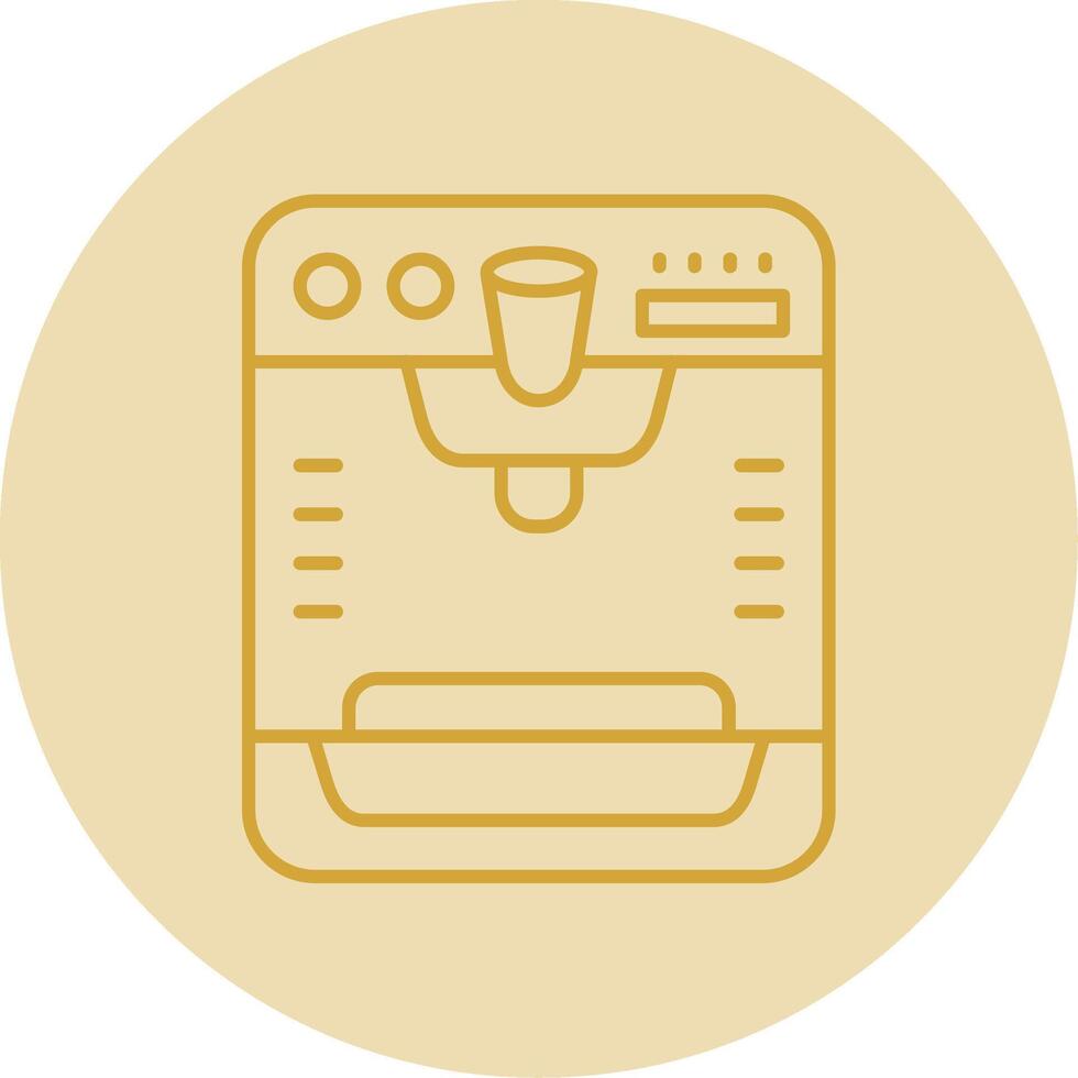 Ice cream machine Line Yellow Circle Icon vector