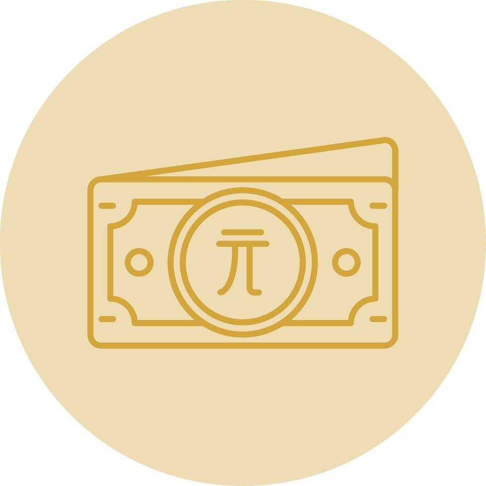 nuevo Taiwán dólar línea amarillo circulo icono vector