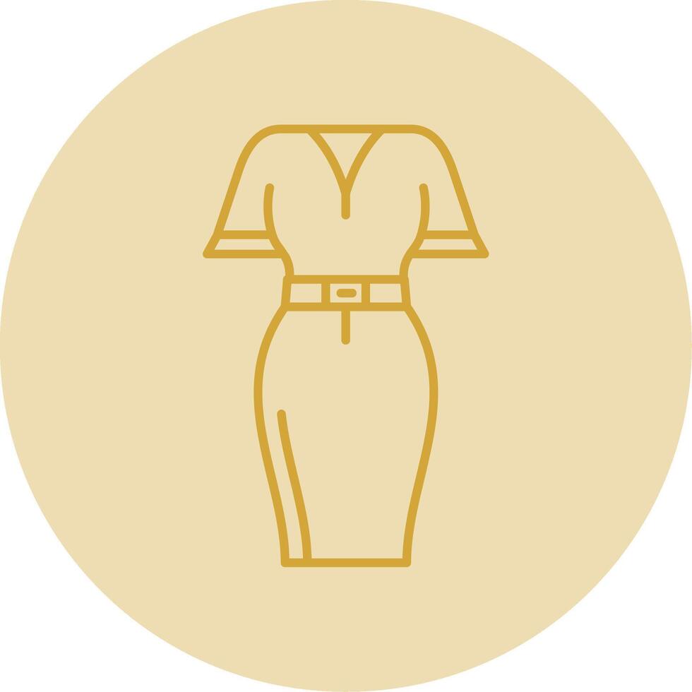 mini vestir línea amarillo circulo icono vector