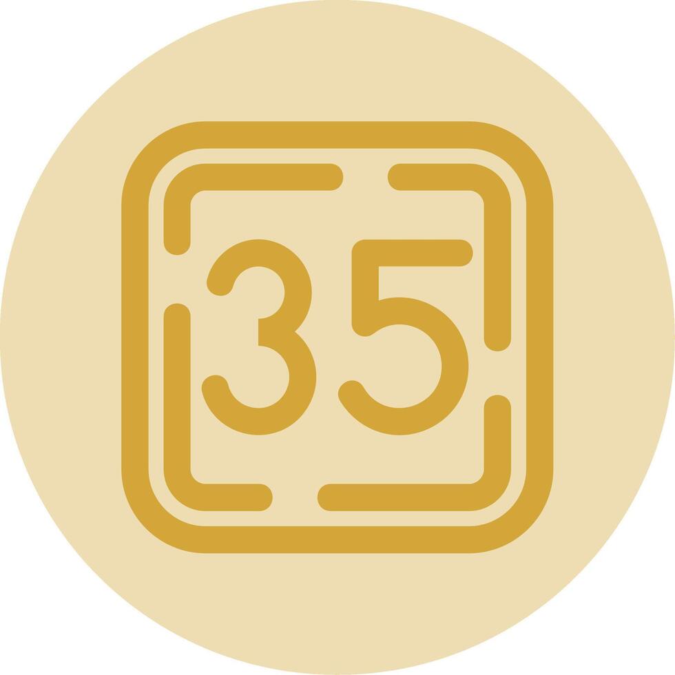 Thirty Five Line Yellow Circle Icon vector