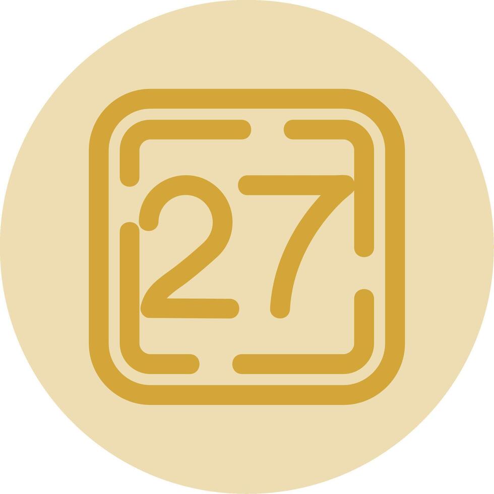 Twenty Seven Line Yellow Circle Icon vector