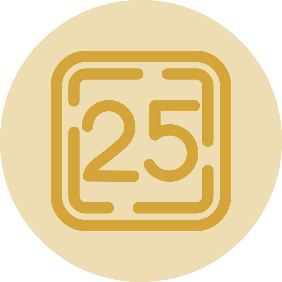 Twenty Five Line Yellow Circle Icon vector