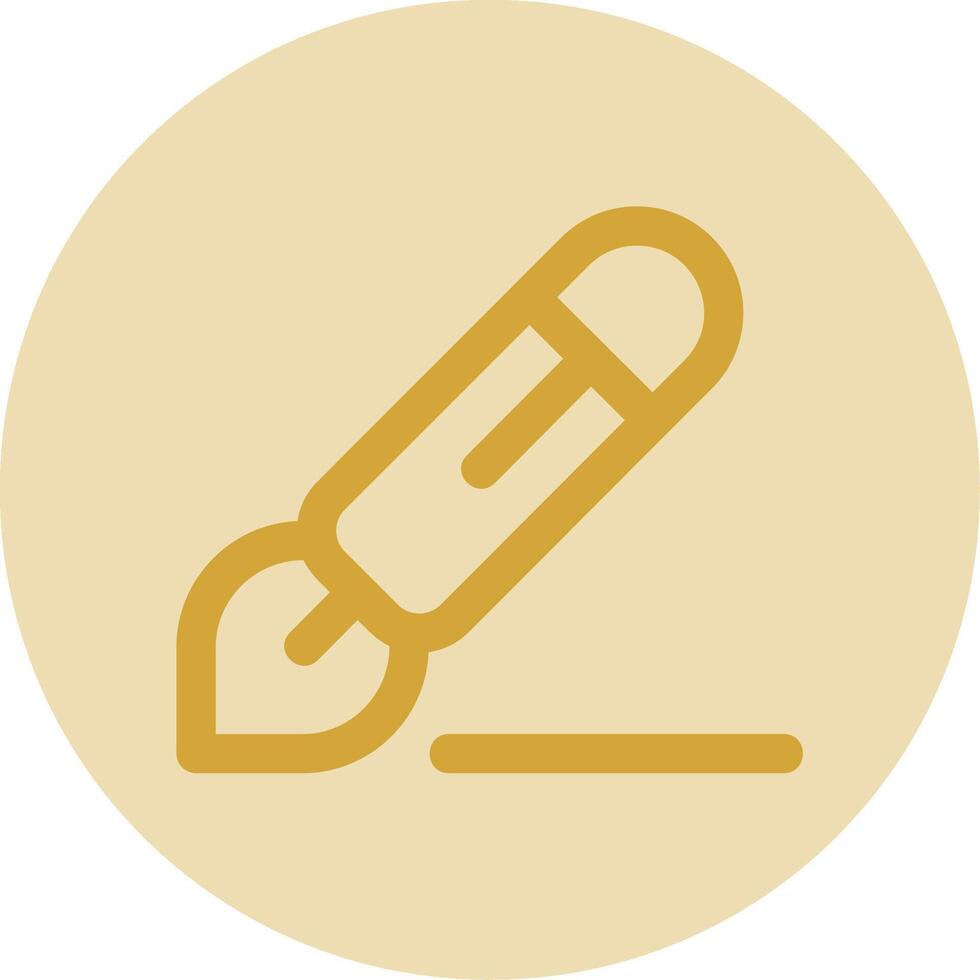 Pen 3 Line Yellow Circle Icon vector