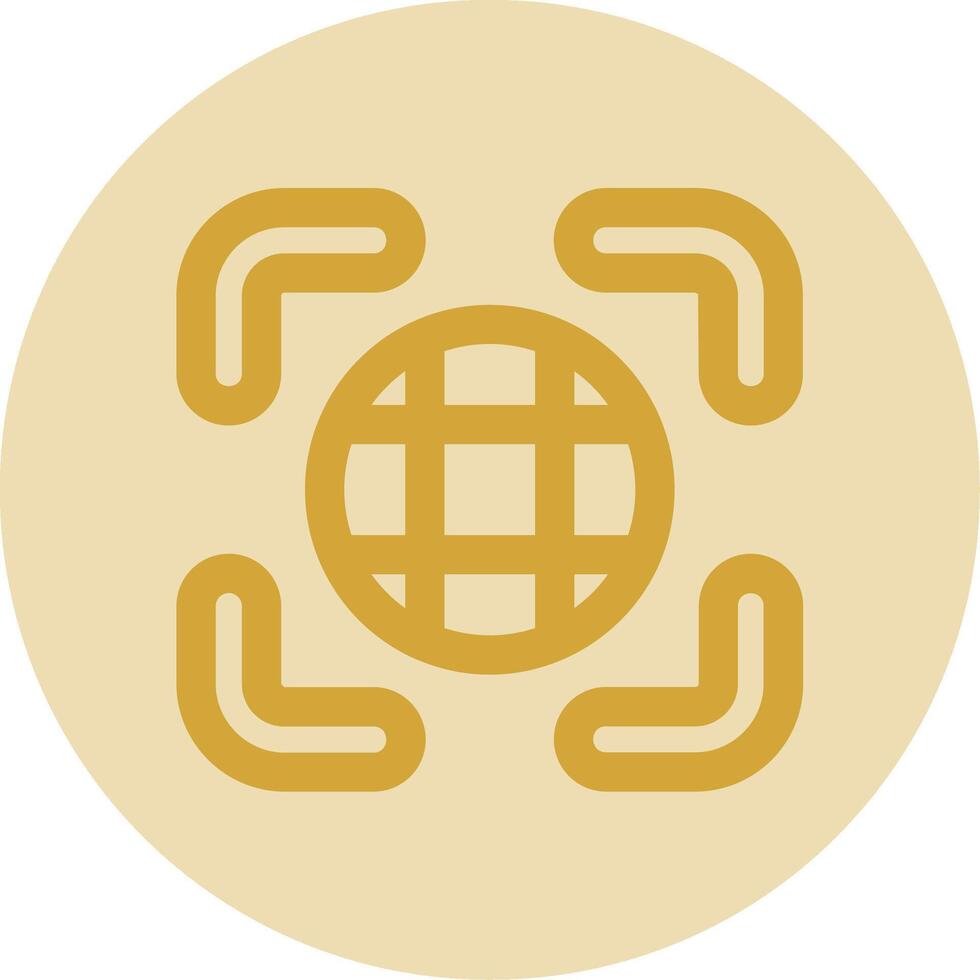 Show grid Line Yellow Circle Icon vector