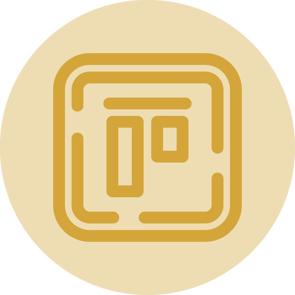 Top alignment Line Yellow Circle Icon vector