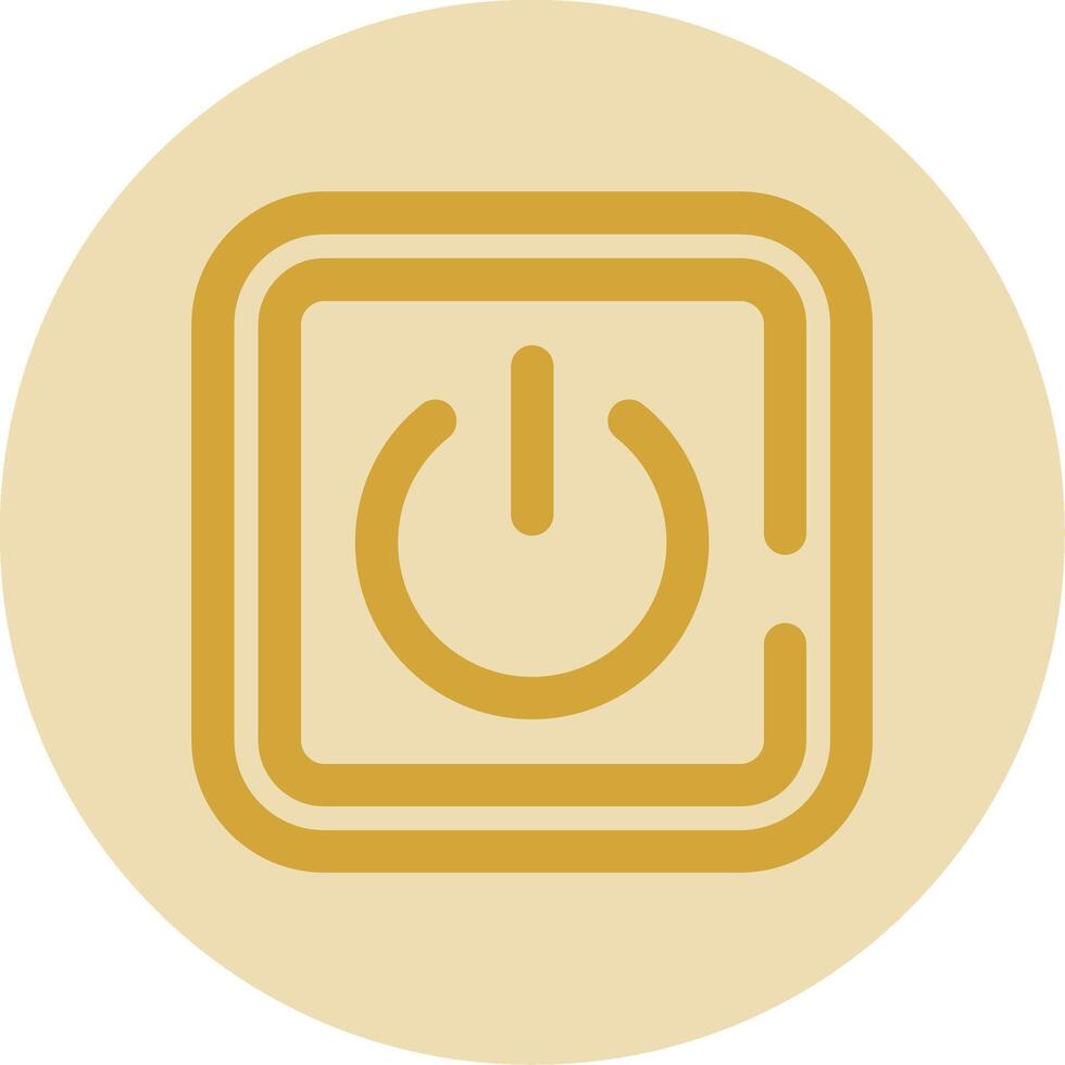 Power on Line Yellow Circle Icon vector