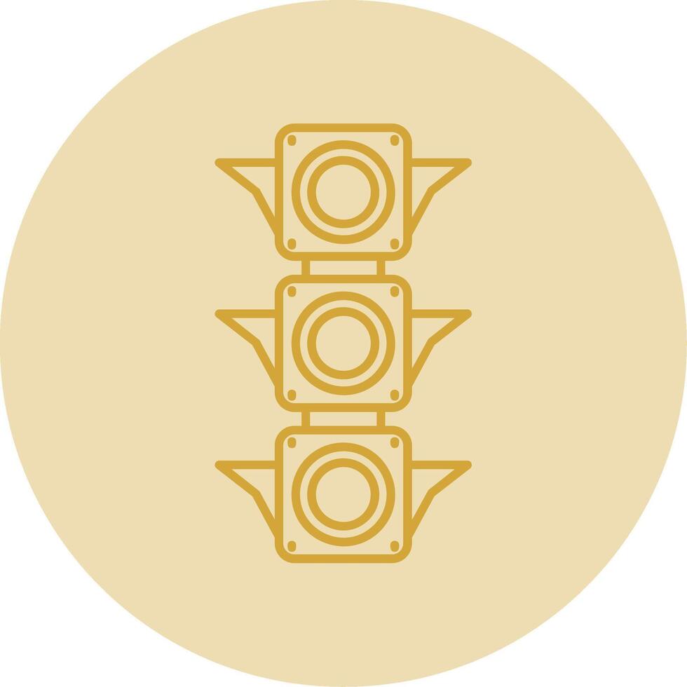 Traffic light Line Yellow Circle Icon vector