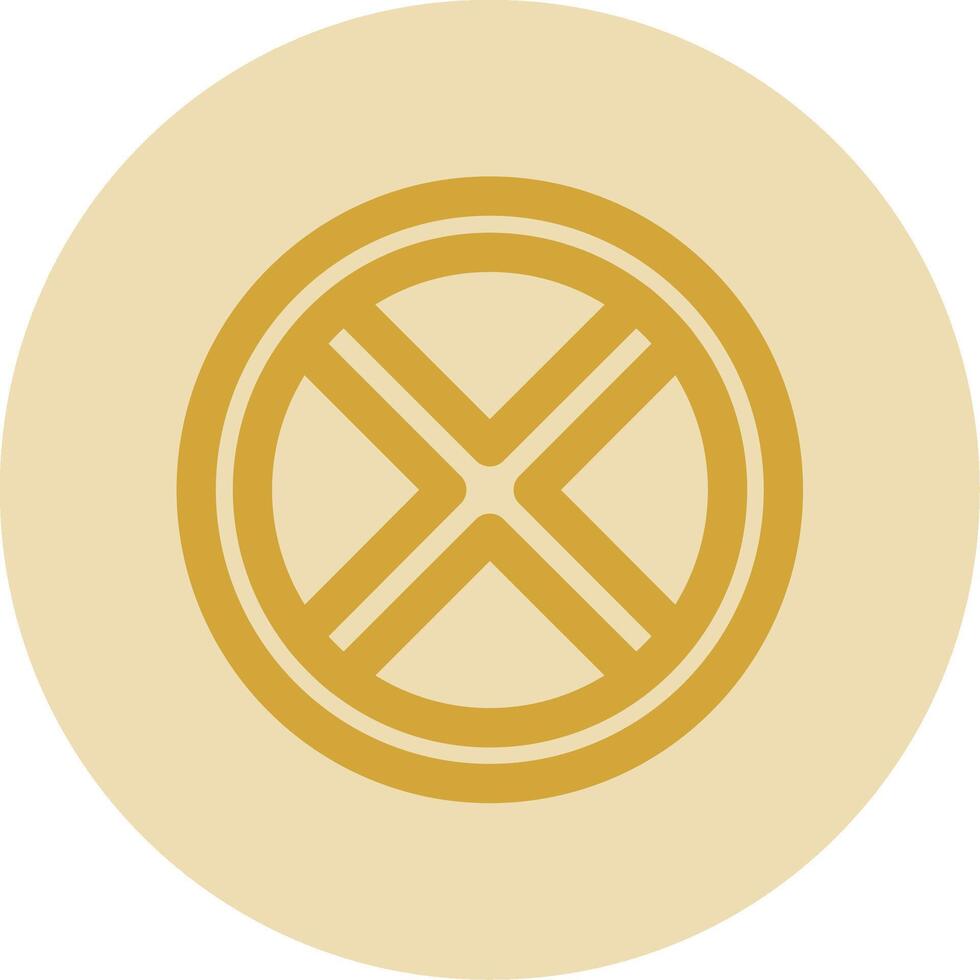 Block 2 Line Yellow Circle Icon vector