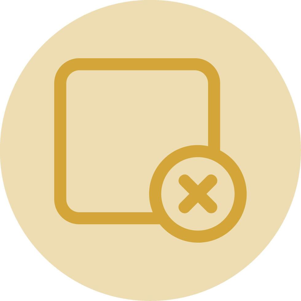 Delete square Line Yellow Circle Icon vector