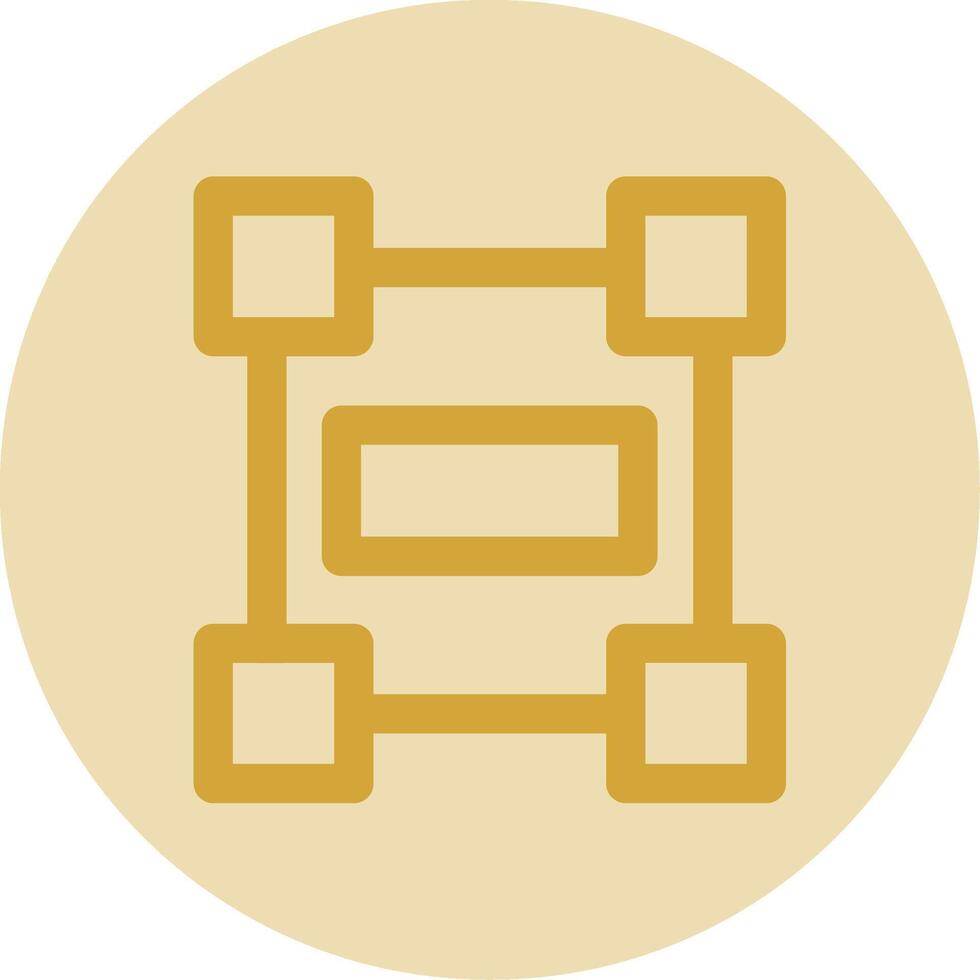 Rectangle frame Line Yellow Circle Icon vector